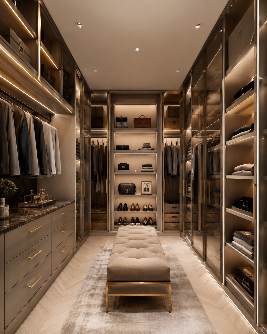 Closet planejado sob medida em alto padrão