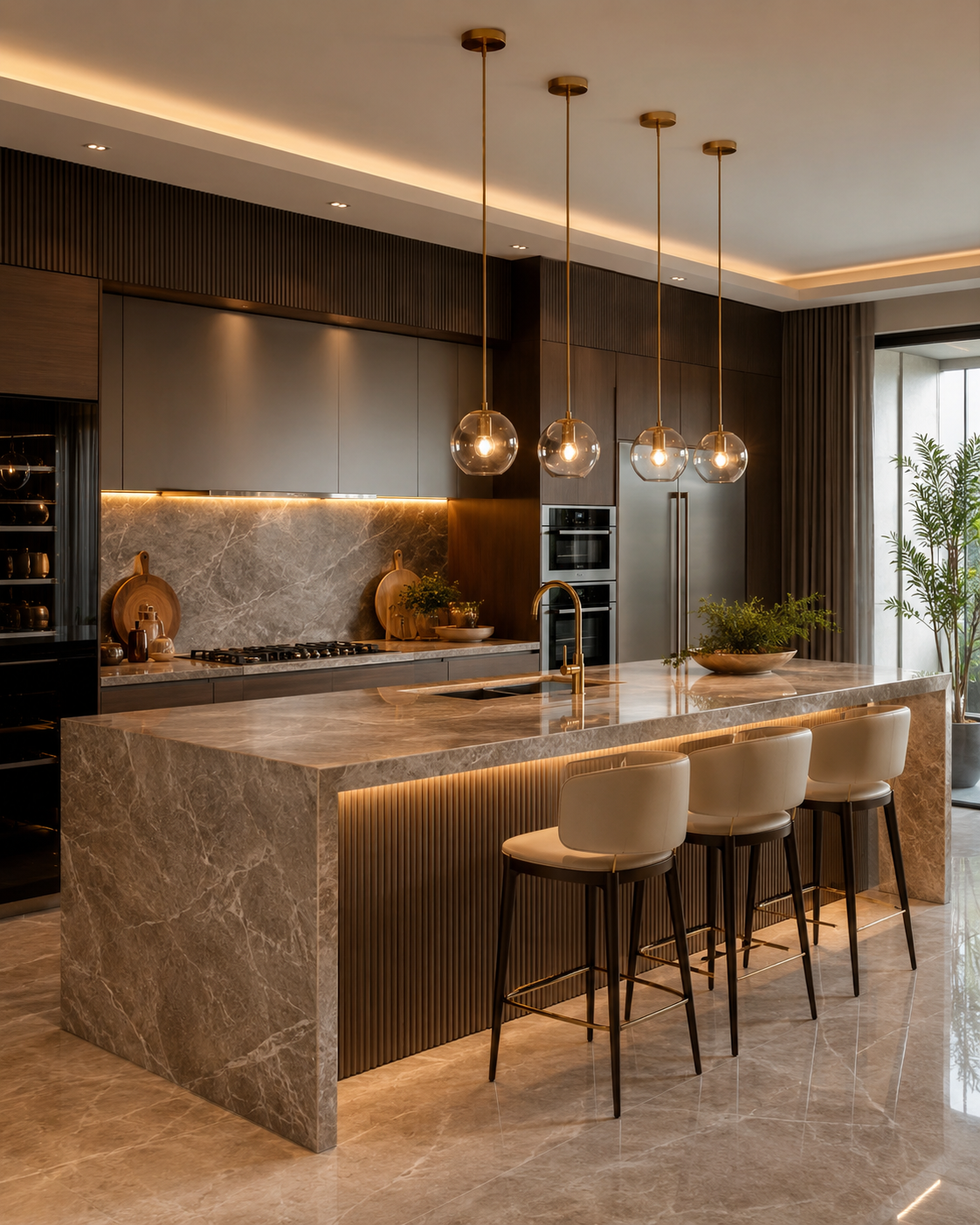 Cozinha planejada sob medida em estilo luxo da SME Planejados